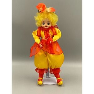 VTG 1987 August Doll Miss Gladiola Months of the Year Clown Dolls By Brinn 15"